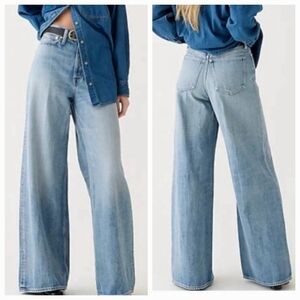 J. Crew High Rise Super Wide Leg 90's Denim Blue Jeans Sz 30 P